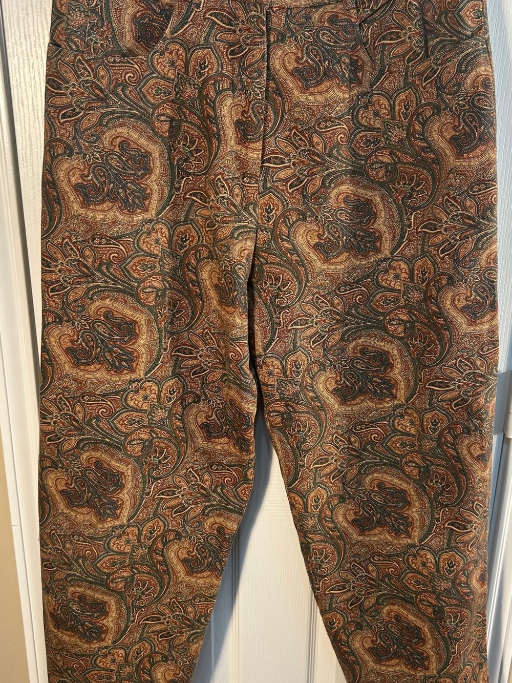 Coldwater Creek Paisley Print Trousers in Brown and Green 3 piece set